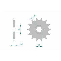 Pignon AFAM acier standard 22104 - 520