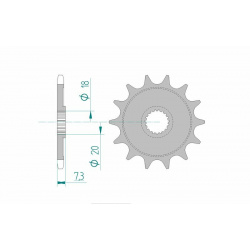 Pignon AFAM acier anti-boue 20206 - 520