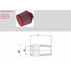 Filtre à air BMC conique Ø66mm - FMSA66-110