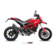 Silencieux MIVV Suono inox brossé noir/casquette carbone Ducati Hypermotard 821/SP