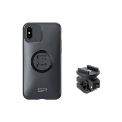 Pack complet SP-CONNECT Moto Bundle fixé sur rétroviseur iPhone X/XS/11Pro