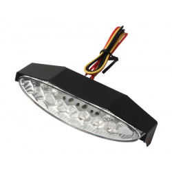 Feu arrière LIGHTECH LED avec éclairage de plaque et casquette alu noir universel