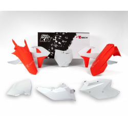 Kit plastique RACETECH Factory Edition orange/blanc KTM