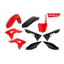 Kit plastiques POLISPORT rouge/noir Honda CRF250/450R