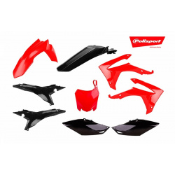Kit plastiques POLISPORT rouge/noir Honda CRF250/450R