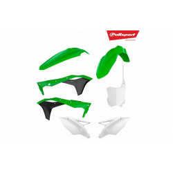 Kit plastique POLISPORT couleur origine (2017) vert/noir/blanc Kawasaki KX250F