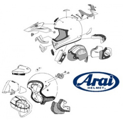 Ventilation supérieure arrière ARAI Air Conductor Rear-2 Frost Black pour casques Chaser-V/Chaser-V PRO