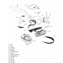 Coussin joue CHASER-X ARAI casque intégral 35mm