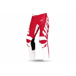 Pantalon motocross enfant UFO Kimura blanc/rouge taille 34