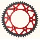 Couronne PBR Twin Color rouge/noir 51 dents alu ultra-light anti-boue anodisé dur pas 520 type 899