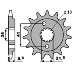 Pignon PBR acier standard 350 - 520