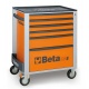 Servante mobile d'atelier à cinq modules BETA - orange