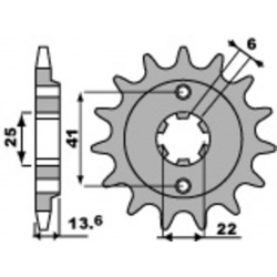 Pignon PBR acier standard 293 - 525