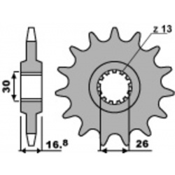 Pignon PBR acier standard 2068 - 525