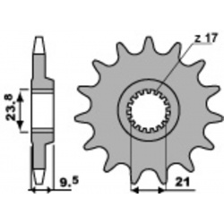 Pignon PBR acier standard 342 - 520