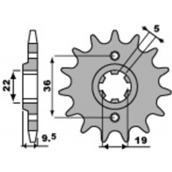 Pignon PBR acier standard 337 - 520