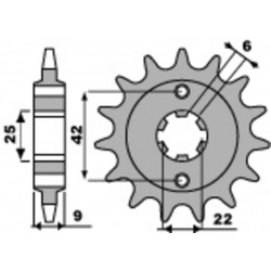 Pignon PBR acier standard 276 - 520