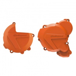 Protections de carters d'embrayage et d'allumage POLISPORT orange