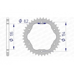 Couronne AFAM alu ultra-light anodisé dur 51804 - 520