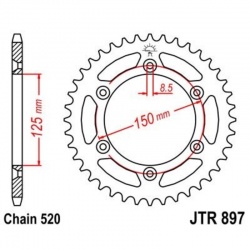 Couronne JT SPROCKETS zinc standard 897 - 520