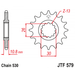 Pignon JT SPROCKETS acier anti-bruit 579 - 530