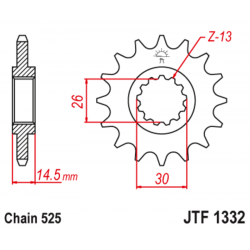 Pignon JT SPROCKETS acier anti-bruit 1332 - 525