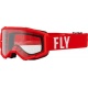 Masque enfant FLY RACING Focus rouge/blanc - écran clair