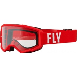 Masque enfant FLY RACING Focus rouge/blanc - écran clair