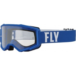 Masque enfant FLY RACING Focus bleu/blanc - écran clair