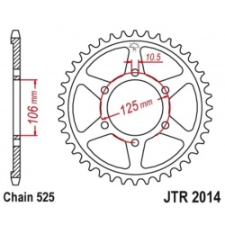 Couronne JT SPROCKETS acier standard 2014 - 525