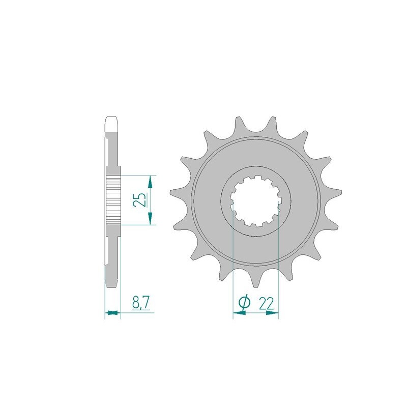 Pignon AFAM acier standard - 525