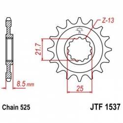 Pignon JT SPROCKETS acier anti-bruit - 525