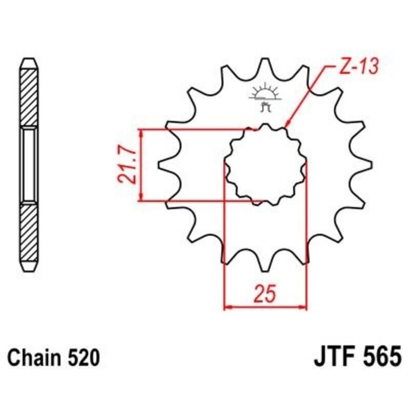 Pignon JT SPROCKETS acier anti-bruit - 520