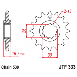 Pignon JT SPROCKETS acier anti-bruit - 530