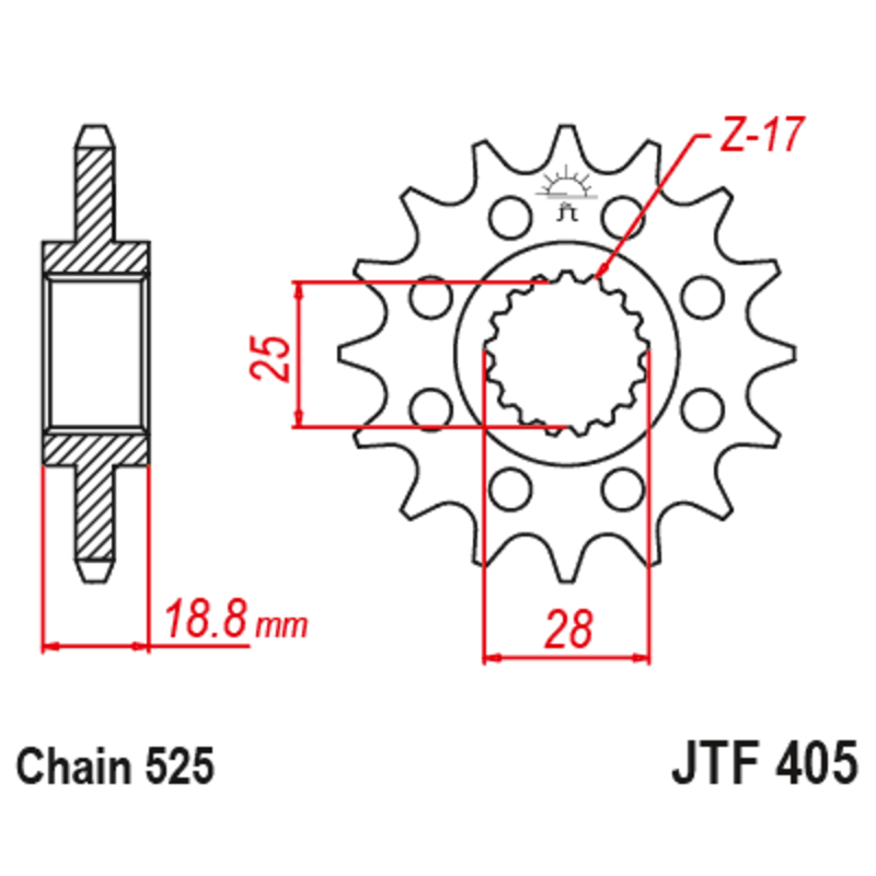 Pignon JT SPROCKETS acier anti-bruit - 525