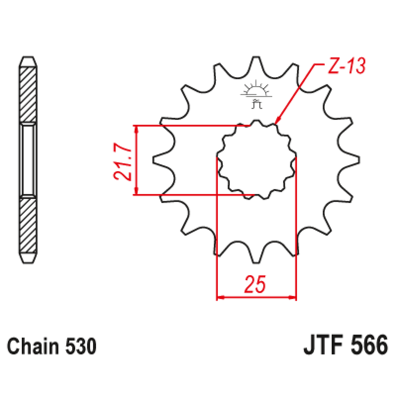 Pignon JT SPROCKETS acier anti-bruit - 530