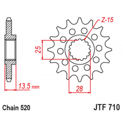 Pignon JT SPROCKETS acier anti-bruit - 520