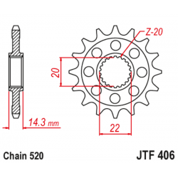 Pignon JT SPROCKETS acier anti-bruit - 520