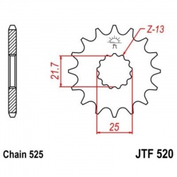 Pignon JT SPROCKETS acier anti-bruit - 525