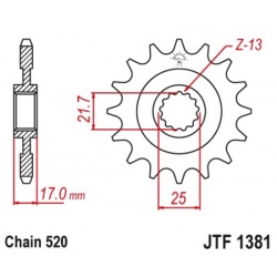 Pignon JT SPROCKETS acier anti-bruit - 520