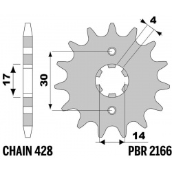 Pignon PBR acier standard - 428
