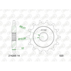 Pignon AFAM acier standard - 520