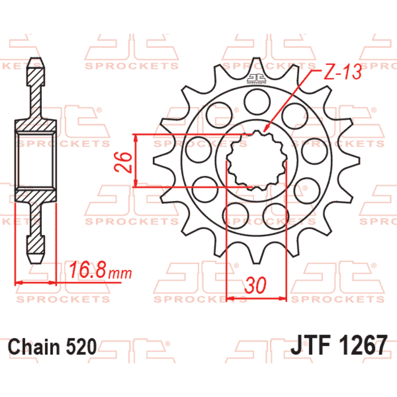 Pignon JT SPROCKETS acier anti-bruit - 520