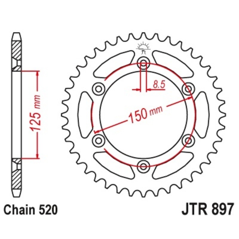 Couronne JT SPROCKETS Acier Standard - 520