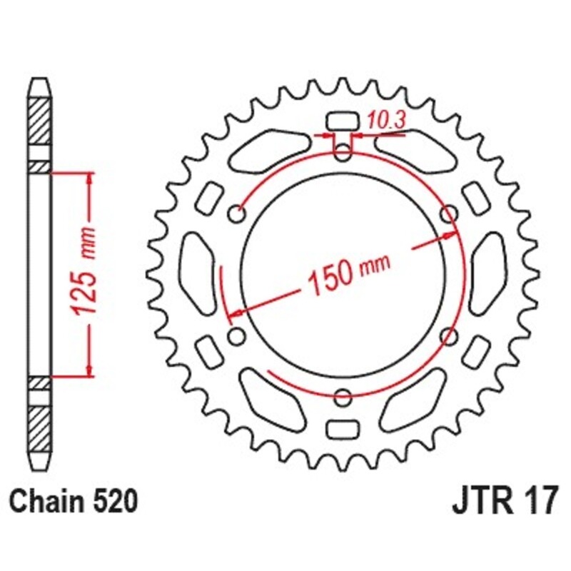 Couronne JT SPROCKETS acier standard - 520