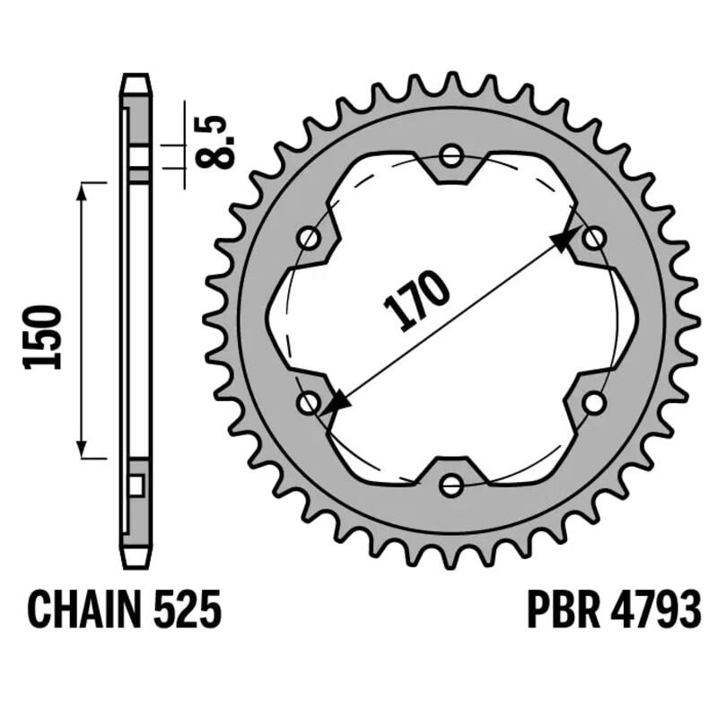 Couronne PBR acier standard - 525