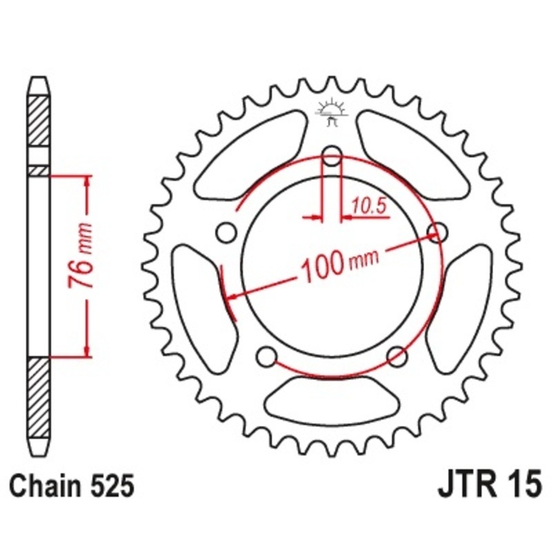 Couronne JT SPROCKETS acier standard - 525