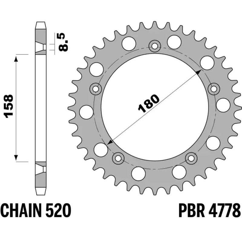 Couronne PBR acier standard - 520