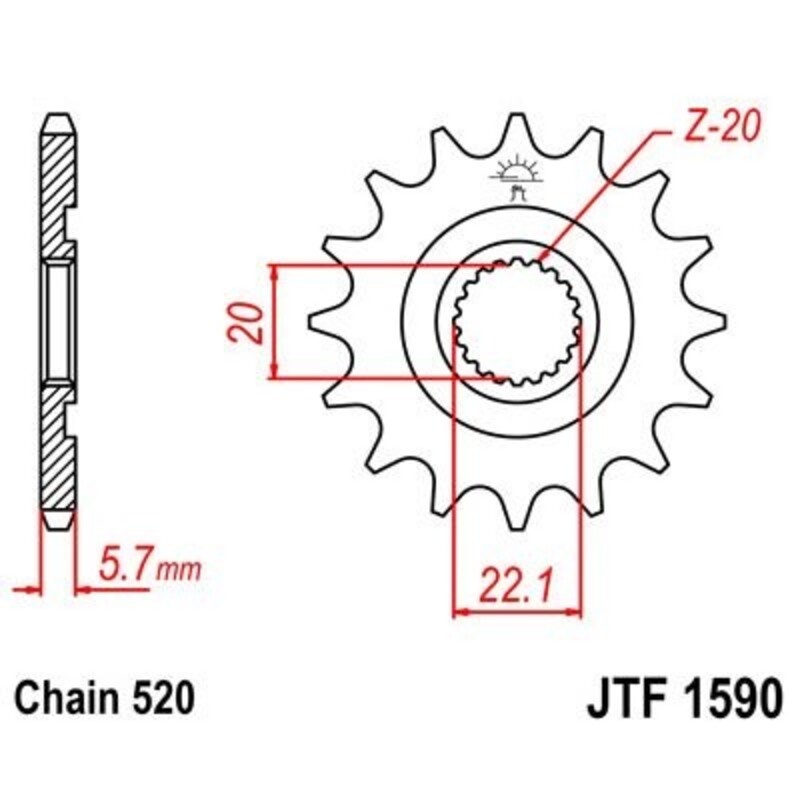 Pignon JT SPROCKETS acier standard - 520