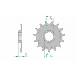 Pignon AFAM acier standard - 520